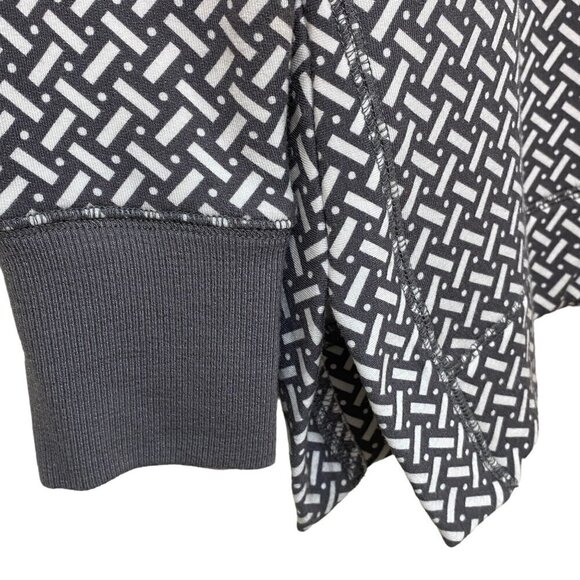 T by Talbots Top Size Small Cozy Pullover Gray Geo Print Long Sleeve Modal - Picture 6 of 9